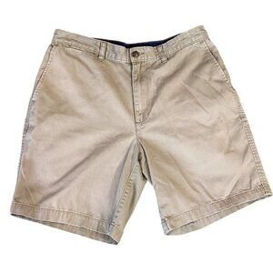 Men's Lands' End Traditional Fit Chino Shorts Sz 33 Khaki-Beige #301D